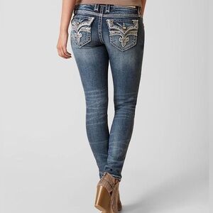 Rock Revival Celine Skinny Stretch Jean Bling Sequins Pockets Size 26